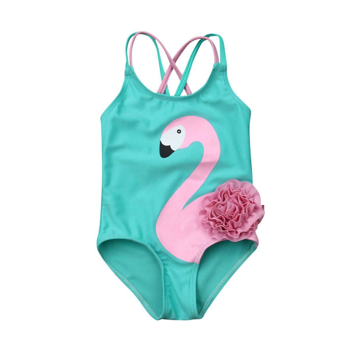 Baby Girl Swimsuit Flamingo Print